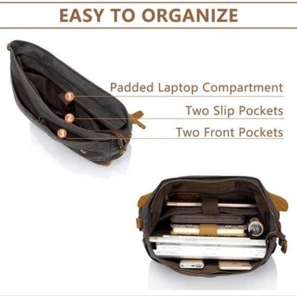 Vintage I'm distressed messenger bag - Picture 2 of 8